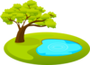 Pond With Tree Clip Art